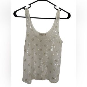 Abercrombie & Fitch XS White Sequin Tank Top